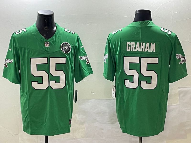 Men Philadelphia Eagles #55 Graham Green three generations 2025 Nike Vapor Limited NFL Jersey style 3->philadelphia eagles->NFL Jersey